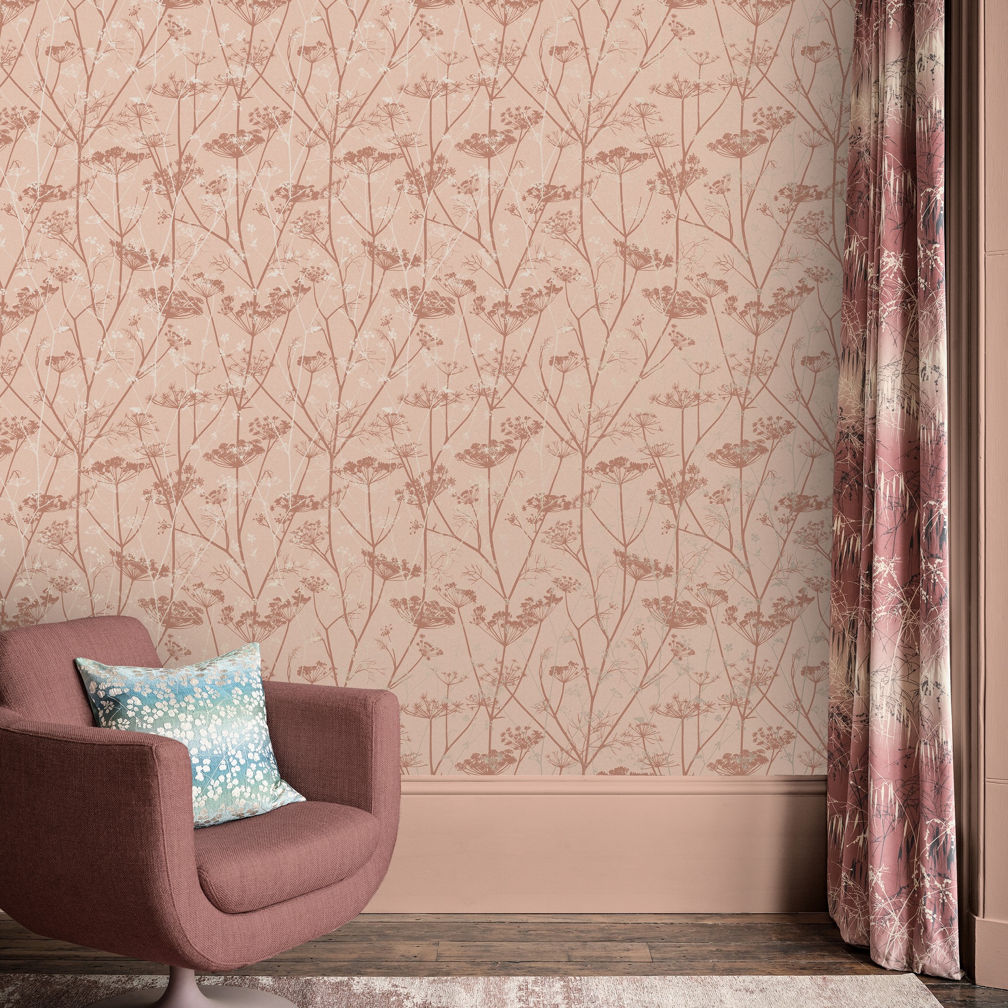 Wild Chervil Wallpaper 120372 By Clarissa Hulse In Shell Rose Gold